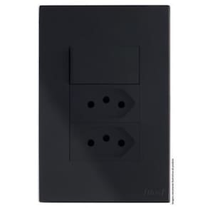 Kit Interruptor Simples + Tomada Dupla 10A 4X2 Brs12280-7Bk