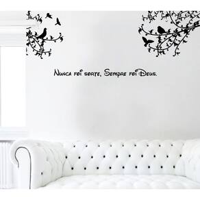 Adesivo Decorativo De Parede Frase Nunca Foi Sorte E Árvore