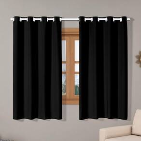 Cortina Isa Varão Tecido Oxford 2,00Mx1,40M Preto
