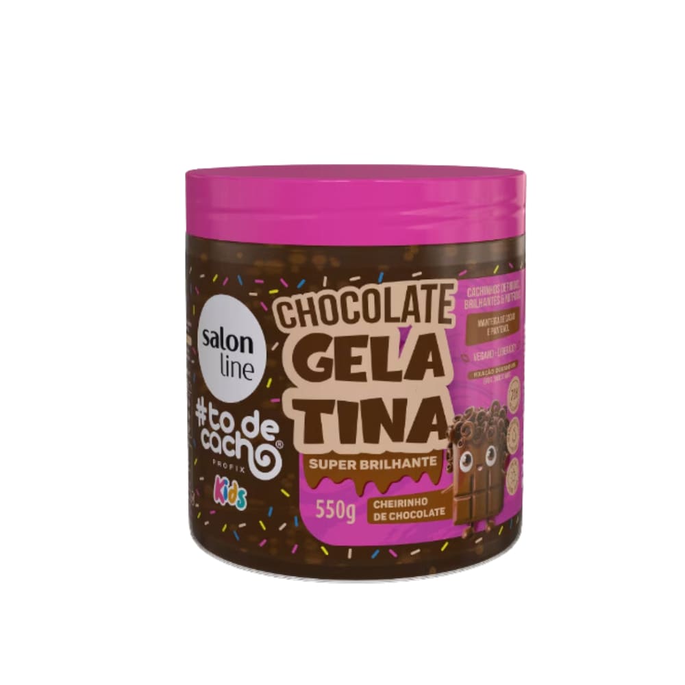 Gelatina Chocolate Salon Line #todecacho Kids Super Brilhante 550g