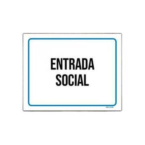 Kit 5 Placas Ambiente Sinalização Setor Entrada Social