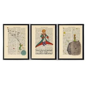 Kit 3 Quadros Pequeno Príncipe Vintage 45X34Cm