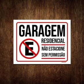 Kit 5 Placas Garagem Residencial Não Estacione Sem Permissão
