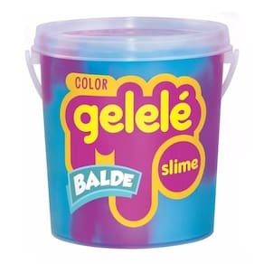 Balde Slime Color Gelelé Doce Brinquedo 457G 2 Cores Azul E