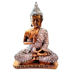 Buda Hindu Iluminado Chakras Feng Shui Decor - Silver Golden
