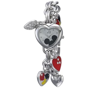 Relógio Accutime Disney Mickey Mouse Charm Bracelet prateado