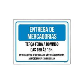 Placa Sinalização - Mercadorias Terça Domingo 36X46