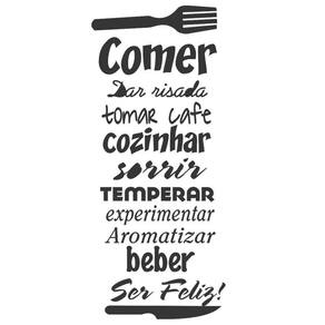 Adesivo Decorativo de Parede Frase Ser Feliz 110x47 cm Preto