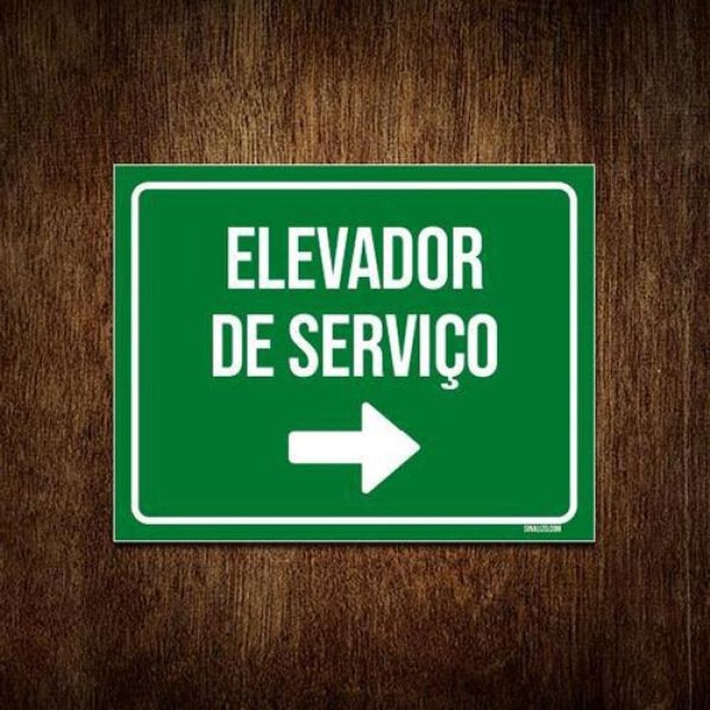 Kit 3 Placa Sinalização - Identificação Elevador De Serviço