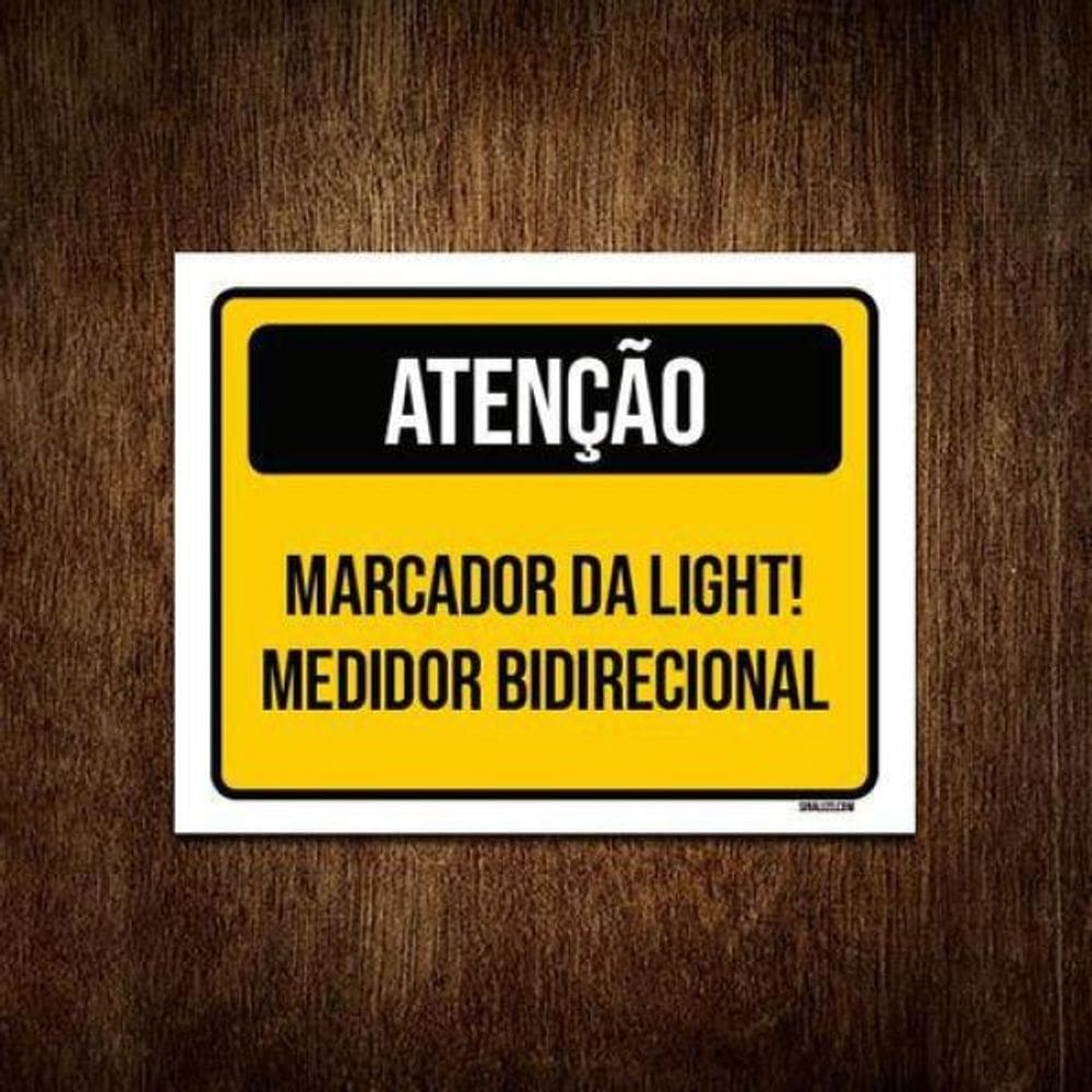 Placa Amarela Atenção Marcador Da Light 36X46
