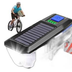 Farol De Bike Impermeável 600 Lm Carregador Solar/Usb
