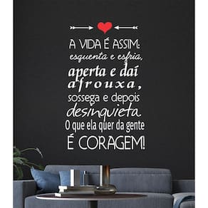 Adesivo Decorativo De Parede Frase A Vida É Assim Para Sala