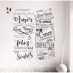 Adesivo de Combo Frases Sejam Bem Vindos e A Cozinha