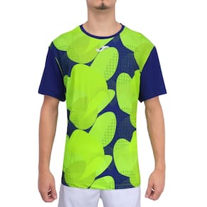Camiseta Joma Challenge Contraste Azul e Verde Limão