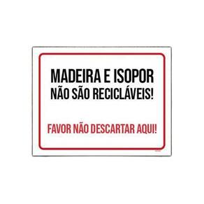 Placa Madeira Isopor Não São Recicláveis 18x23cm 10un