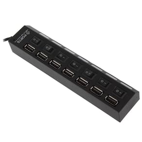 Hub Usb Md9 7 Portas 2.0 Barra Preto C/Interruptor De Energia