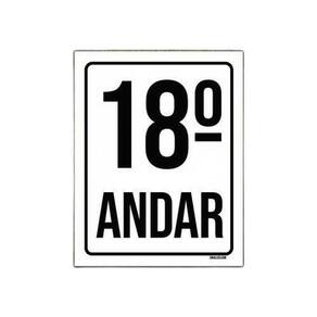 Kit 5 Placas Sinalização Ambiente Identificação 18º Andar