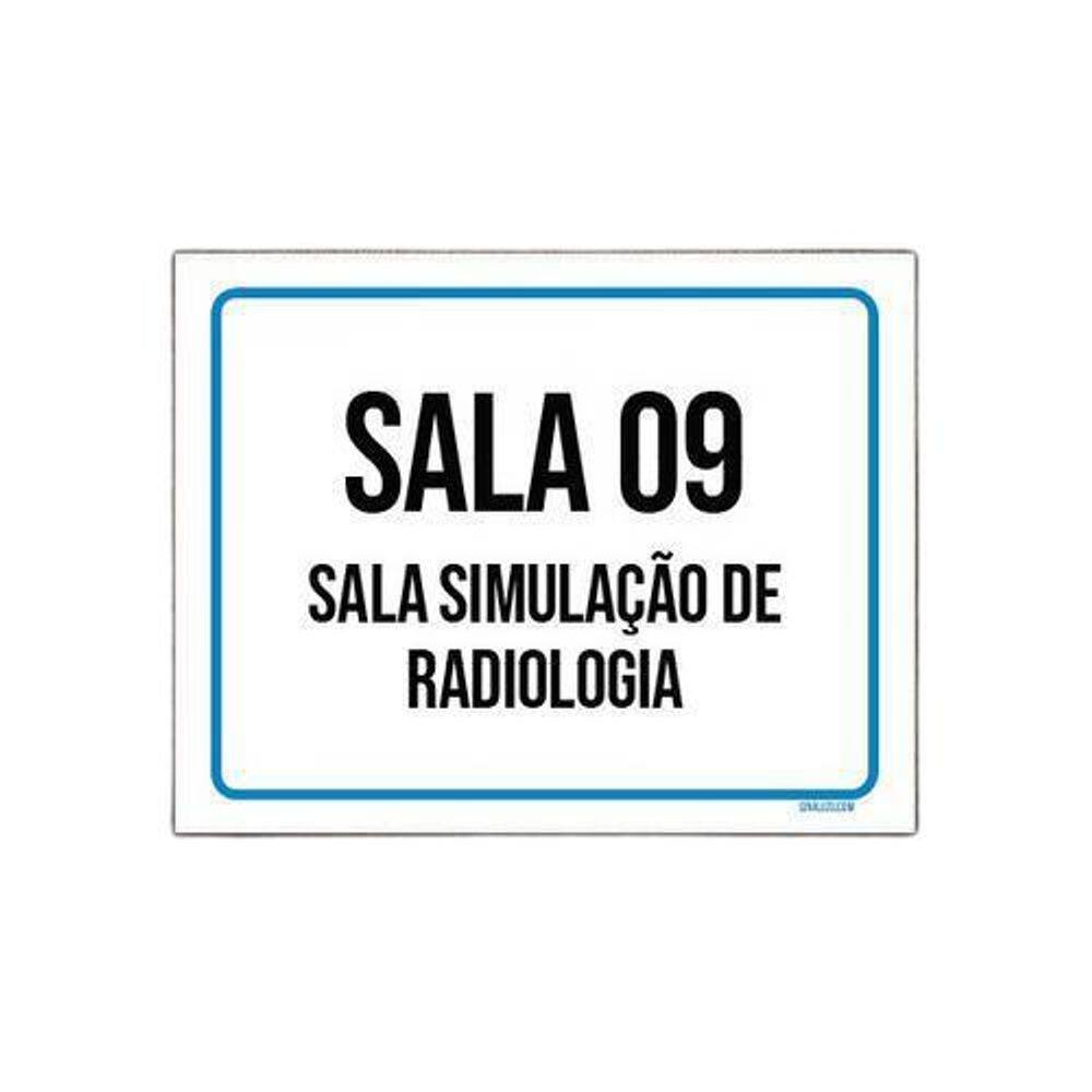 Placa Sinalização Sala 9 Simulação Radiologia 18x23cm 5un