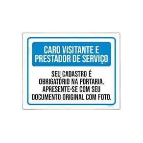 Kit 5 Placas  Visitantes Prestadores Cadastro Obrigatório