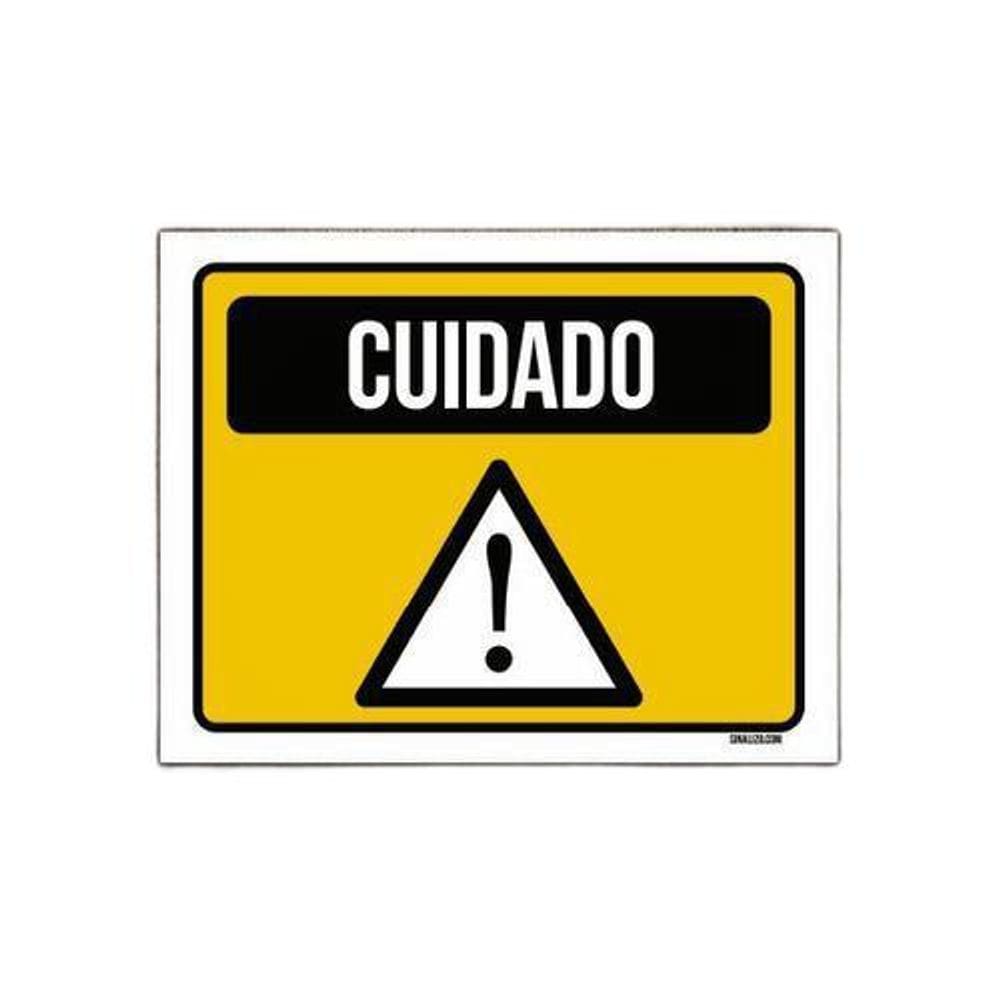 Kit 10 Placas Sinalização Cuidado Atenção