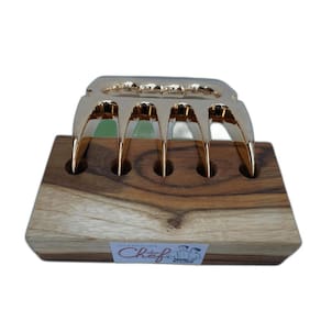 Garra Para Churrasco Banhada A Ouro 18 Quilates