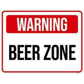 Kit 3 Placas Decorativa - Warning Beer Zone
