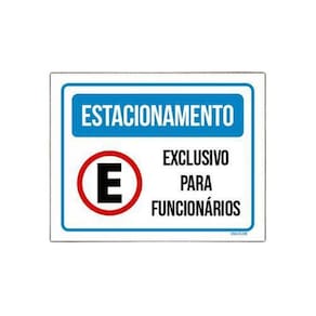 Placa Estacionamento Exclusivo Funcionários Nova 18x23cm 5un