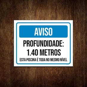 Kit 10 Placas Aviso Profundidade 1 40 Metros