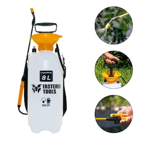 Pulverizador Borrifador Manual com Bomba e Mangueira 8 Litros Fasterr - FST030