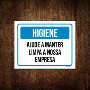 Kit 10 Placas Higiene Ajude Manter Limpa Nossa Empresa