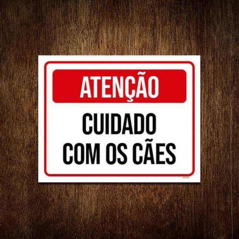 Kit 10 Placas Atenção Cuidado Com Os Cães