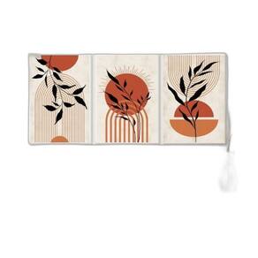 Kit 3 Quadros Bohos Folhas E Círculos Terracota 45X34Cm