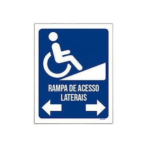 Placa Sinalização - Rampa De Acesso Lateraiss 18X23