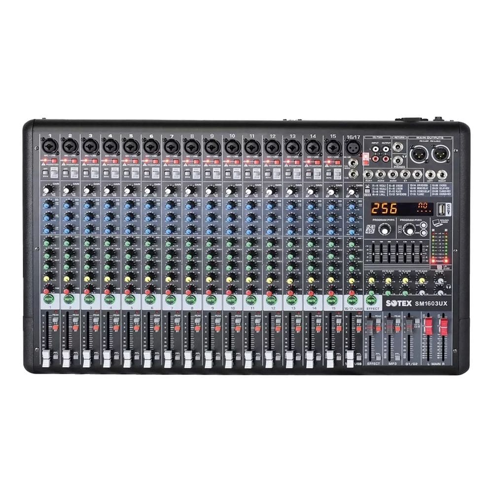 Mesa De Som Profissional Sotex Usb Bluetooth 16 Canais