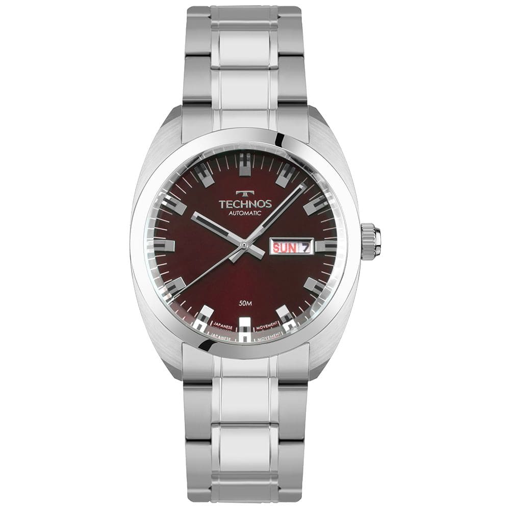 Relógio Technos Masculino Automático Prata - 8205OV/1R