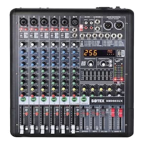 Mesa De Som Sotex Profissional 6 Canais Bluetooth Bivolt