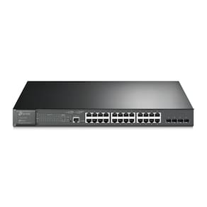 Switch TP-Link Gerenciável L2+ com 24 Portas Gigabit PoE+ e 4 Slots SFP Jetstream