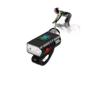 Farol Bike 2 Led Bicicleta T6 Usb Com Medidor Recarregável