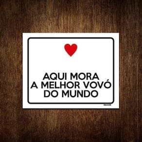Kit 10 Placas Decorativa Aqui Mora Melhor Vovó Do Mundo