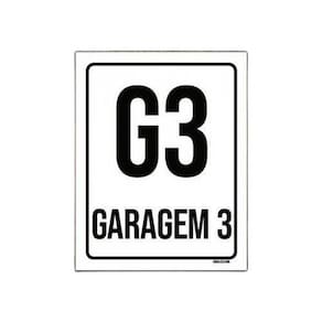 Kit 5 Placas Sinalização Ambiente Indicativo G3 Garagem 3