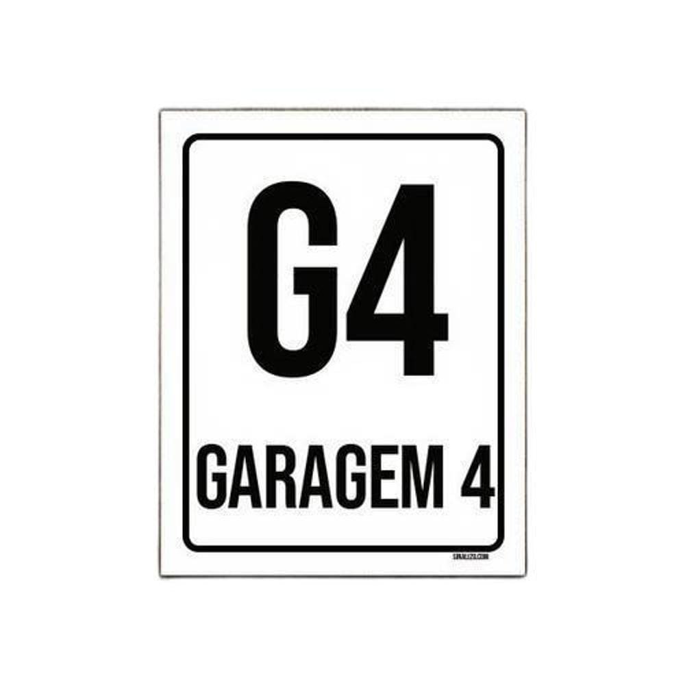Kit 3 Placas Sinalização Ambiente Indicativo G4 Garagem 4