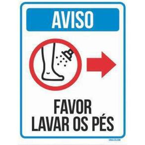 Kit 3 Placas Aviso Higienete Favor Lavar Os Pés