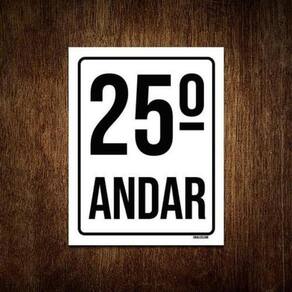 Kit 10 Placas Sinalização Ambiente Identificação 25º Andar