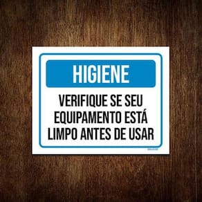 Kit 3 Placas Higiene Verifique Equipamento Está Limpo