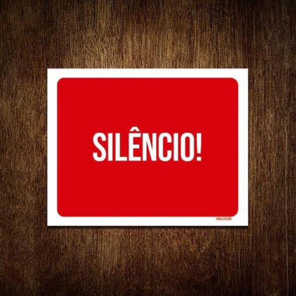 Kit 10 Placas Sinalização Ambiente Silêncio
