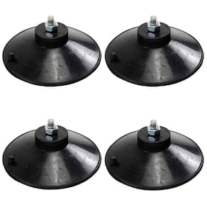 Kit 4 Ventosa De 90Mm 9 Cm Em Preto Com Parafuso E Porca