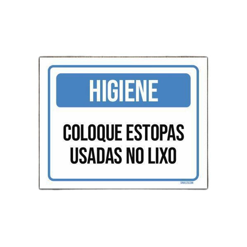 Placa Higiene Coloque Estopas Usadas No Lixo 36X46