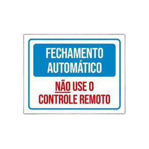 Placa Fechamento Automático Não Use Controle 18x23cm 10un