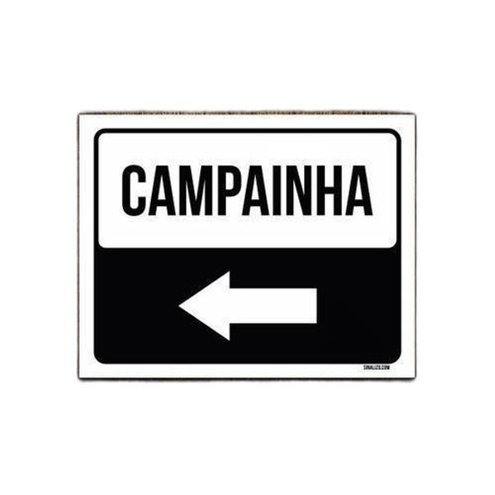 Kit 10 Placas Sinalização Campainha Lado Esquerdo
