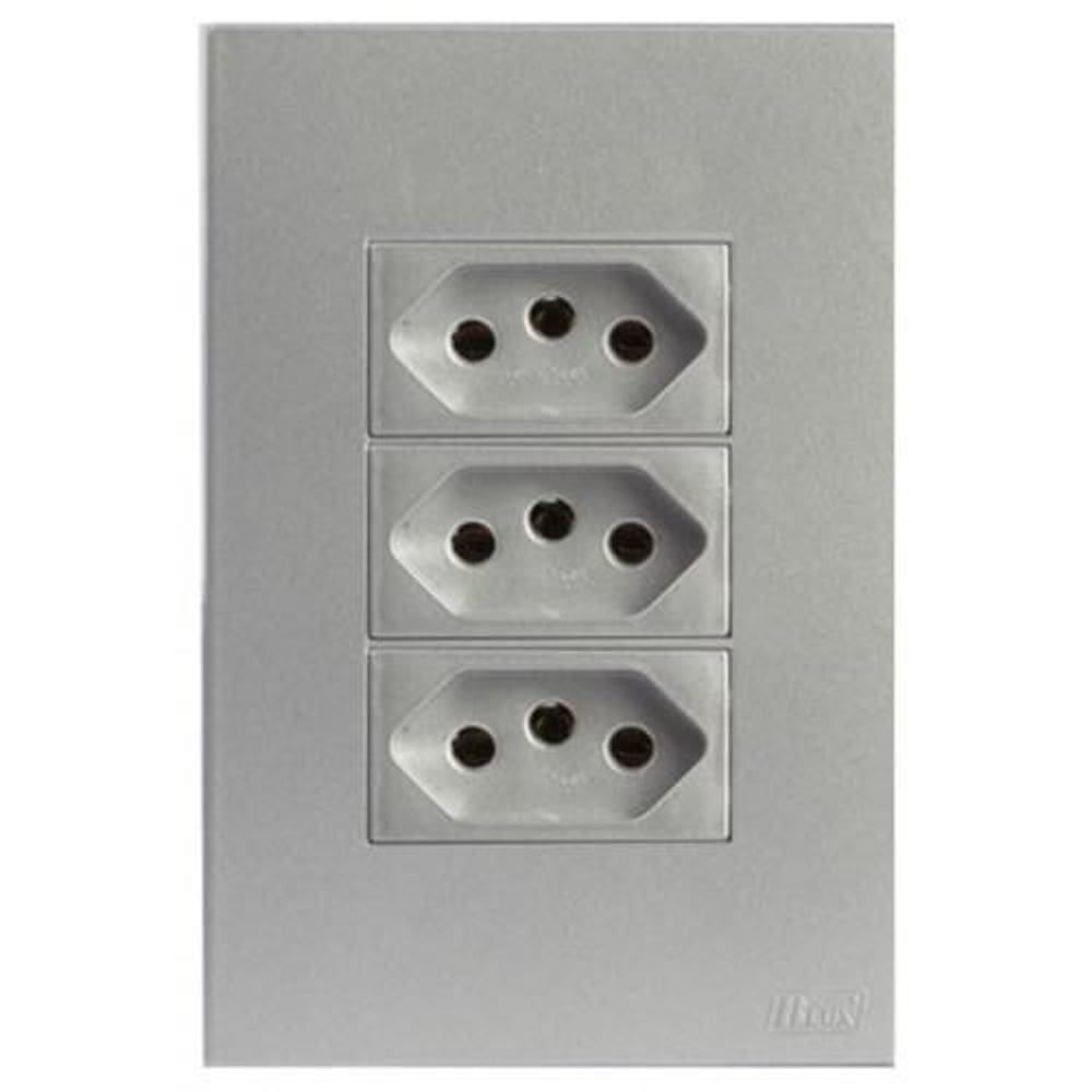 Kit Tomada Tripla 20A 4X2 Brs12204-1Pr